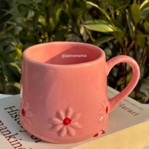 Pink Mug with Red floral