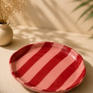 Striped Plates (quarter) red