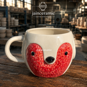 Bear Face Mug Red