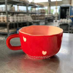 Red Heart Soup Mug