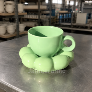 Bubble cup saucer (green)