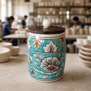 Hand-painted Green Jar