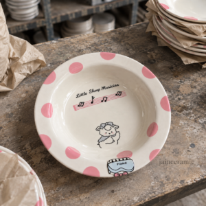 Pink Polka Pasta Plate
