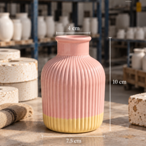 Ribbed Vase Pink