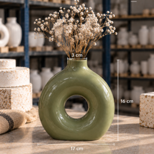 Donut Vase - Olive Green