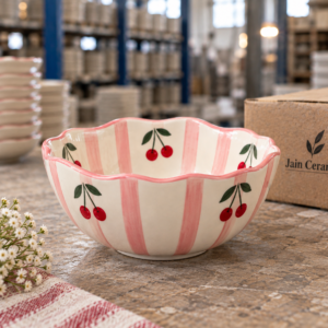Berry Striped Bowl