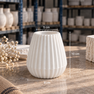 Ribbed Bulb Vase White