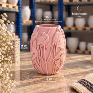 Swan Embossed Planter Pink
