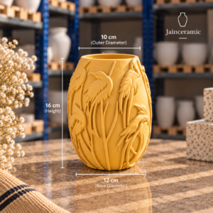 Swan Embossed Planter Yellow